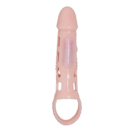 DANCE - VIBRATING PENIS EXTENDER SLEEVE WITH NATURAL STRAP 13.5 CM