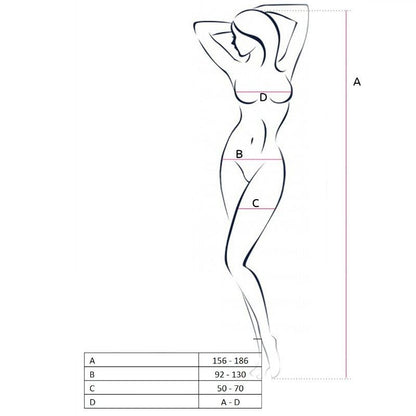 PASSION - WOMAN BS053 BODYSTOCKING BLANCO TALLA ÚNICA