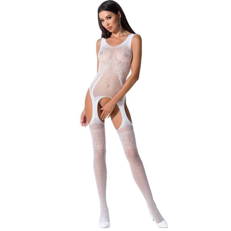 PASSION - WOMAN BS061 BODYSTOCKING WHITE ONE SIZE