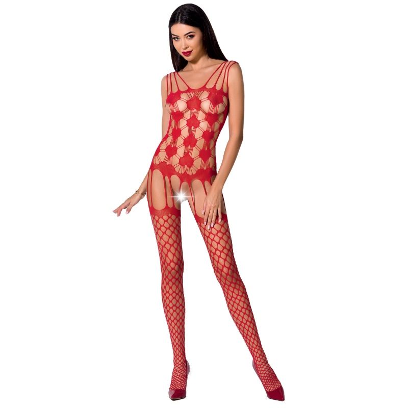 PASSION - WOMAN BS067 BODYSTOCKING ROJO TALLA ÚNICA
