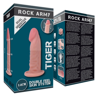 ROCKARMY -TIGER REALISTIC DILDO DUAL DENSITY14 CM -O- 4.46 CM