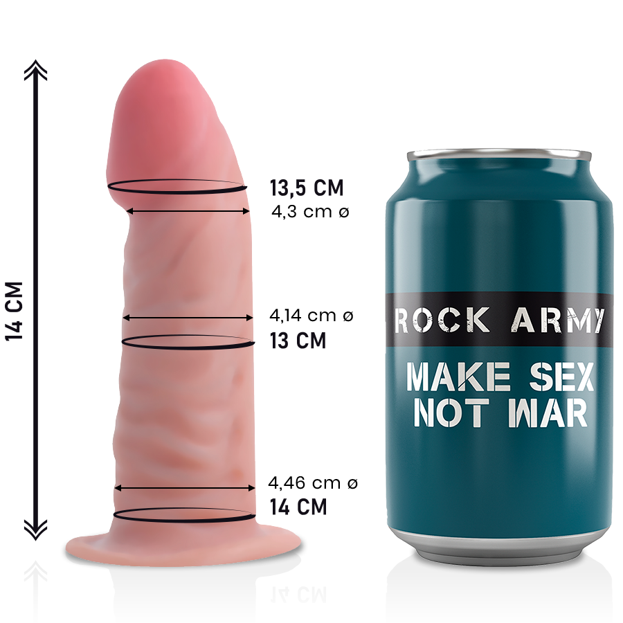 ROCKARMY -TIGER REALISTIC DILDO DUAL DENSITY14 CM -O- 4.46 CM