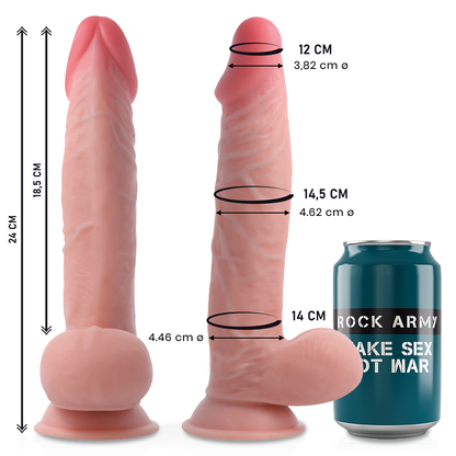 ROCKARMY - SHERMAN REALISTIC DILDO DUAL DENSITY 24 CM -O- 4.62 CM