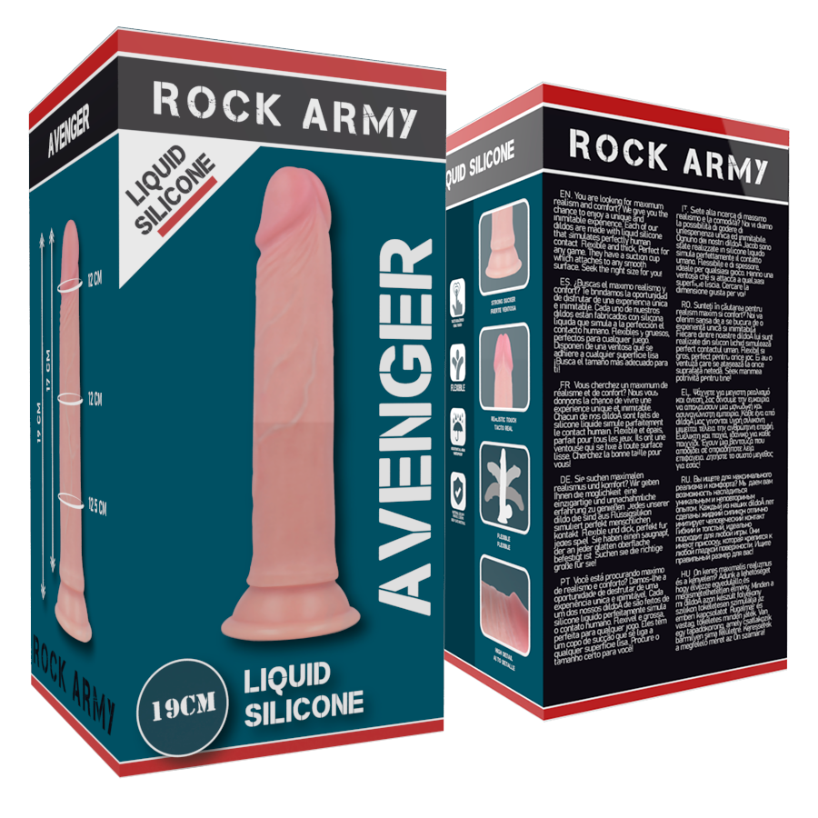 ROCKARMY - AVENGER REALISTIC LIQUID SILICONE DILDO 19 CM -O- 3.98 CM