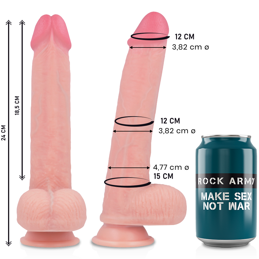 ROCKARMY - KINGCOBRA REALISTIC LIQUID SILICONE DILDO 24 CM -O- 4.77 CM
