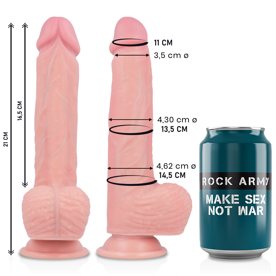 ROCKARMY - SPITFIRE REALISTIC LIQUID SILICONE DILDO 21 CM -O- 4.62 CM
