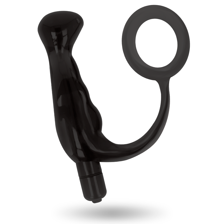 Brinquedos viciados - vibrador preto prostático 10 cm