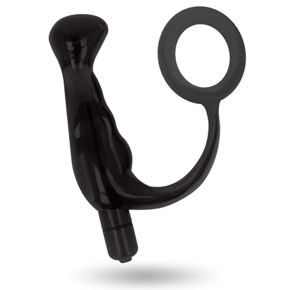 Brinquedos viciados - vibrador preto prostático 10 cm