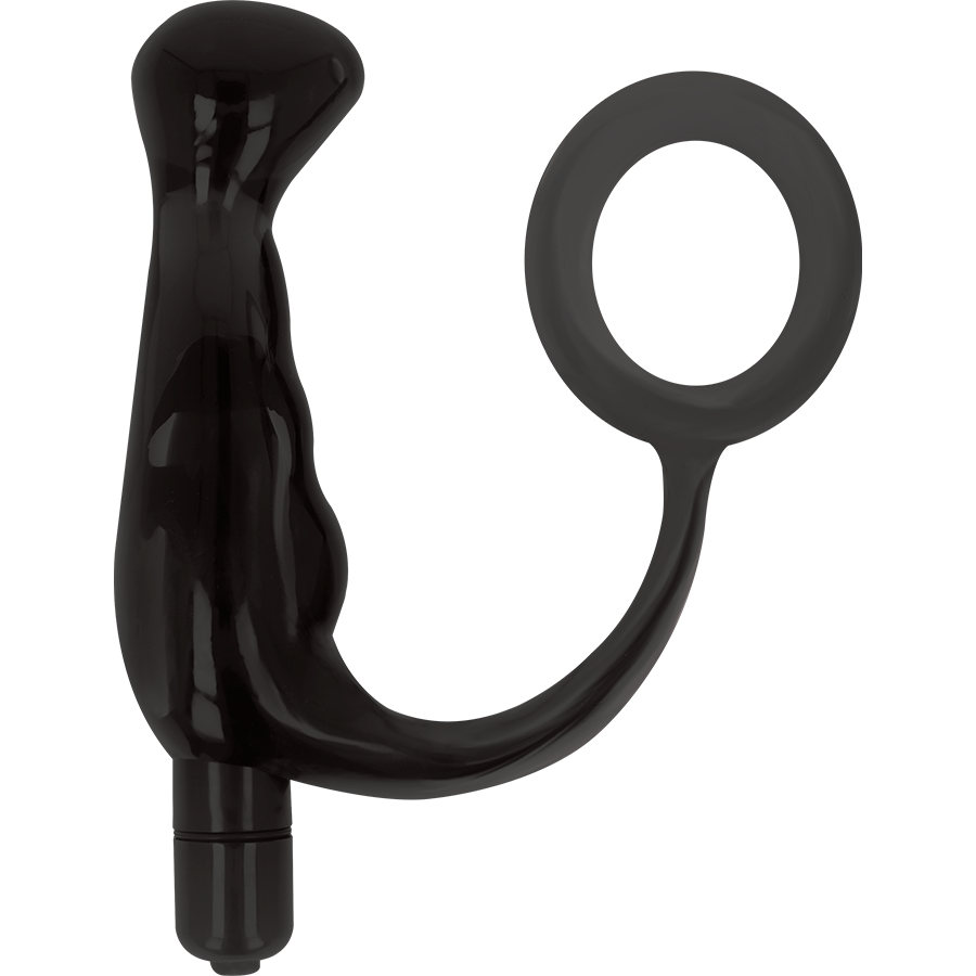 Brinquedos viciados - vibrador preto prostático 10 cm
