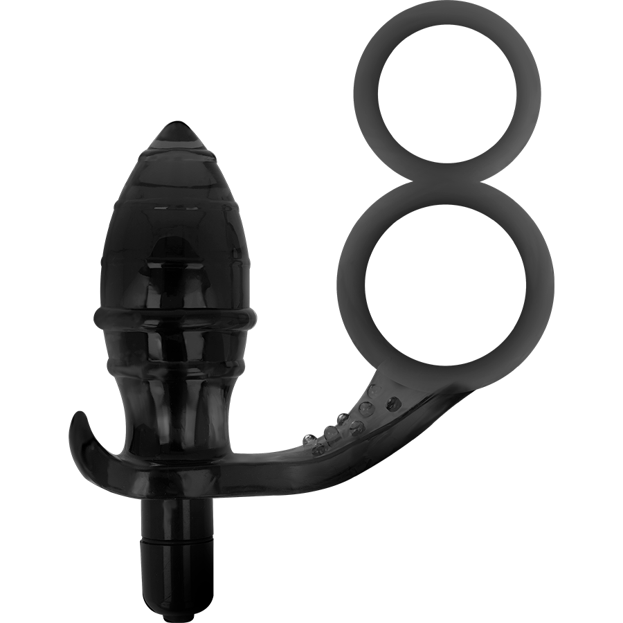 Joguines addictes: endoll anal amb doble anell negre
