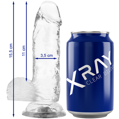 RAIO X - DILDO REALISTA TRANSPARENTE 15.5 CM -O- 3.5 CM