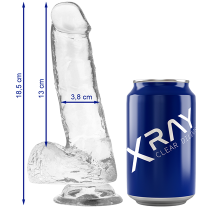 RAIO X - DILDO REALISTA TRANSPARENTE 18.5 CM -O- 3.8 CM