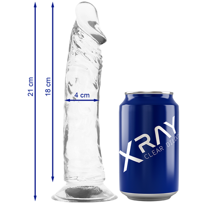 RAIO-X - DILDO TRANSPARENTE 21 CM -O- 4 CM