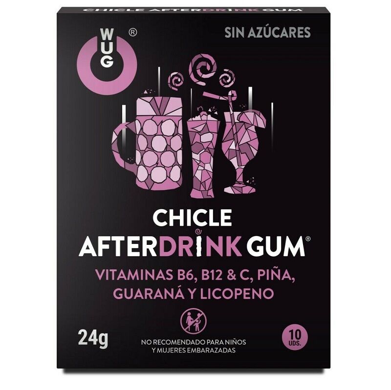 WUG GUM - EFTER DRYCK HANGOVER GUM 10 ENHETER