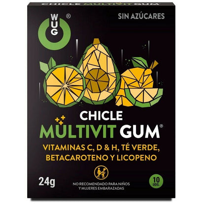 WUG GUM - MULTIVIT XICLE VITAMINA C, H, D, BETACAROTÉ, LICOPE I TE VERD 10 UNITATS