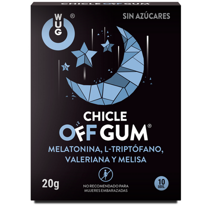 WUG GUM - OFF VALERIANA GUM, TRYPTOFAN, MELISA OCH MELATONIN 10 ENHETER