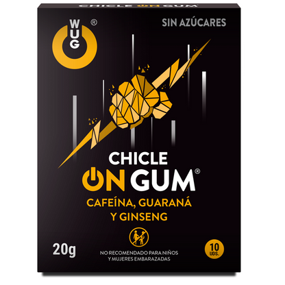 WUG GUM - ON XICLE CAFEÏNA, GINSENG I GUARANÀ 10 UNITATS