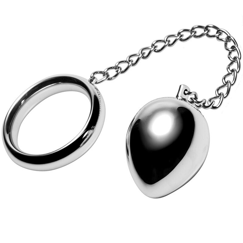 Metall dur - Anell de polla 45mm + cadena amb bola de metall
