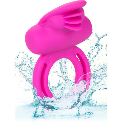 CALIFORNIA EXOTICS - DUAL CLIT FLICKER ENHANCER DUBBEL VIBRATORISK SILIKONRING ROSA