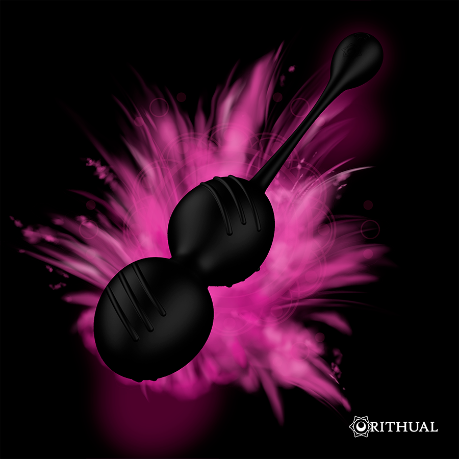 NISHA RITUAL RECHARGEABLE VIBRATING KEGEL BALLS BLACK