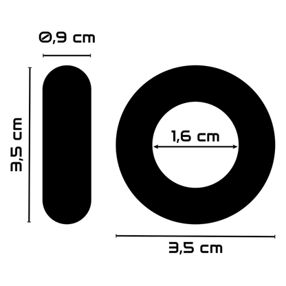 POWER - SUPERFLEXIBEL OCH RESISTENT PENISRING 3,5 CM SVART