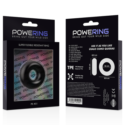 POWERING - SUPER FLEXIBLE I RESISTENT ANELL PENIS 3.5CM NEGRE