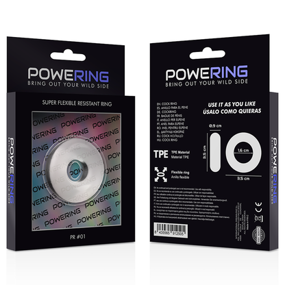 POWERING - SUPER FLEXIBLE I RESISTENT ANELL PENIS 3.5CM CLEAR