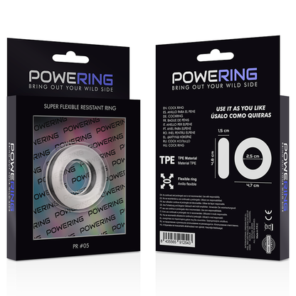 POWERING - SUPER FLEXIBLE I RESISTENT ANELL PENIS 4.8CM PR05 CLEAR