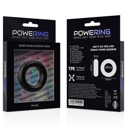 POWER - SUPER FLEXIBEL OCH RESISTENT PENISRING 5,5 CM PR06 SVART