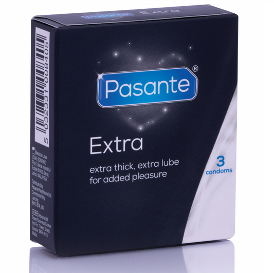 PASANTE - EXTRA PRESERVATIVOS EXTRA GRUESOS CON LUBRICACIÓN ADICIONAL 3 UNIDADES