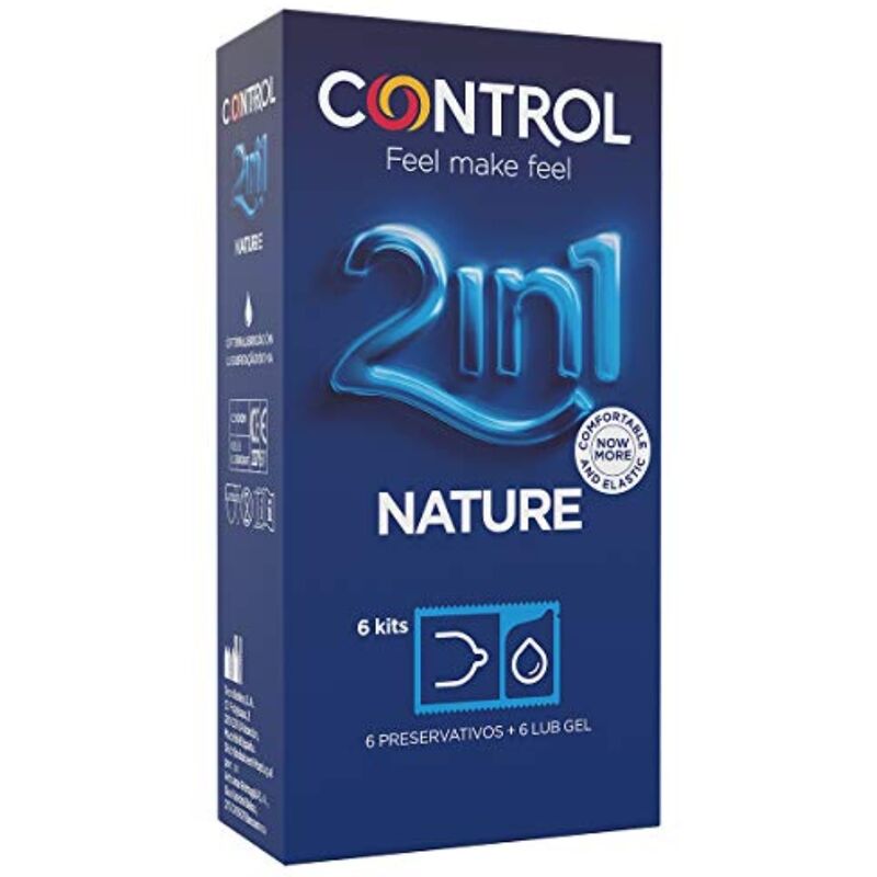 CONTROL - DUO NATURA 2-1 PRESERVATIU + GEL 6 UDS