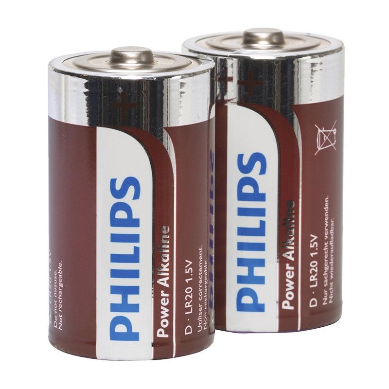 PHILIPS - POWER ALKALINE PILA D LR20 BLISTER*2