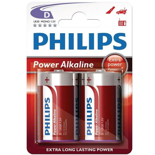 PHILIPS - ЛУЖНА БАТАРЕЯ POWER D LR20 БЛІСТЕР*2