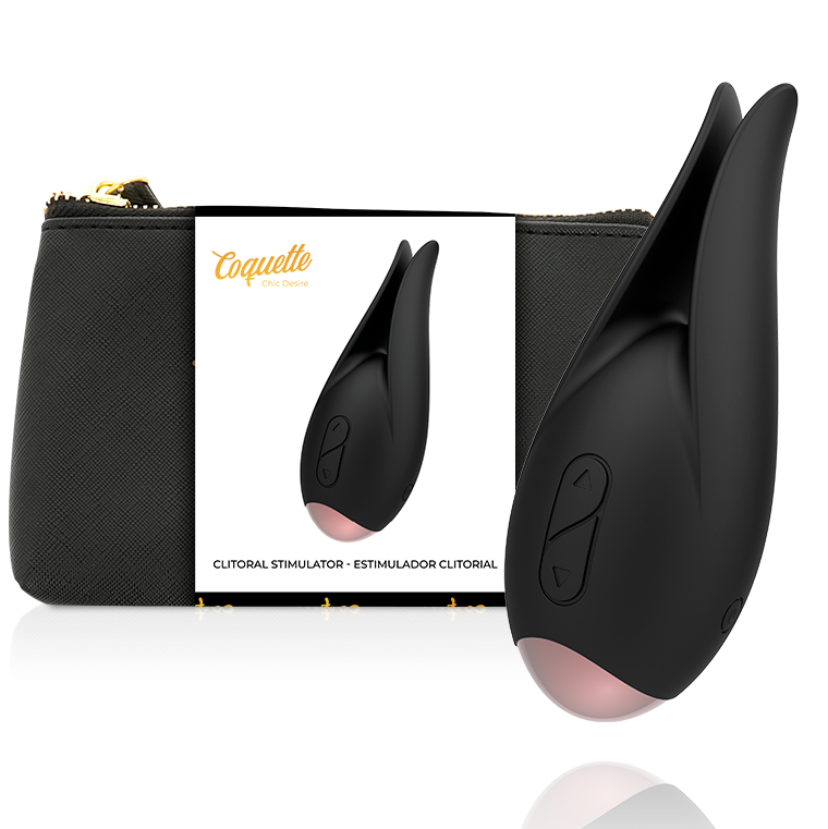 COQUETTE CHIC DESIRE - BLACK / GOLD FLOWER CLITORAL STIMULATOR