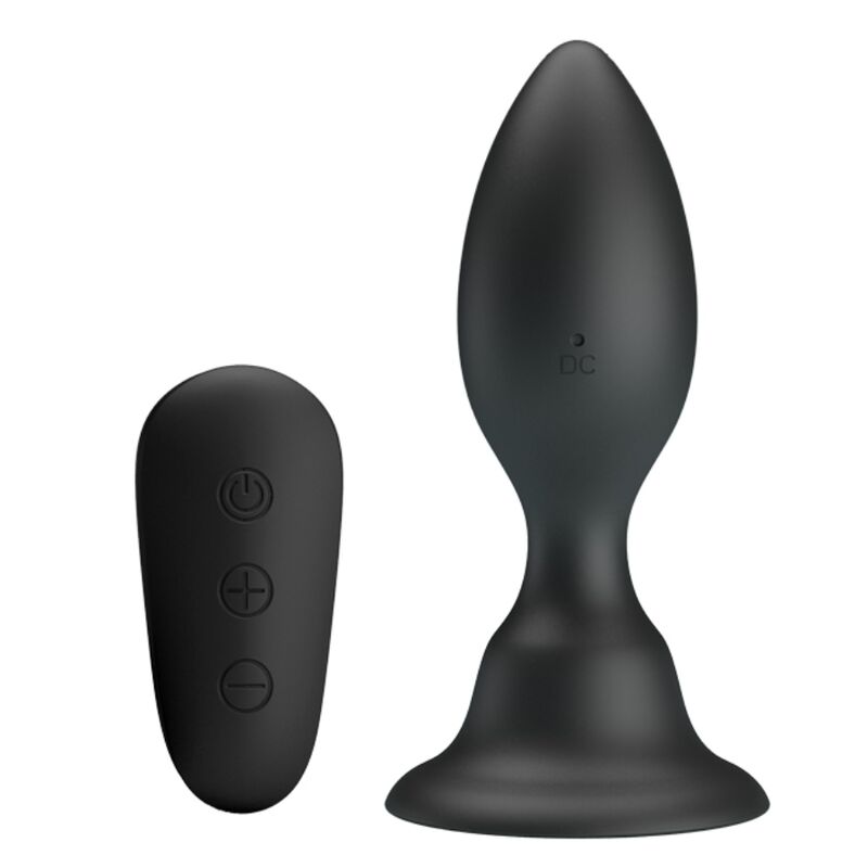 MR PLAY - PLUG ANAL CON VIBRACIÓN NEGRO CONTROL REMOTO