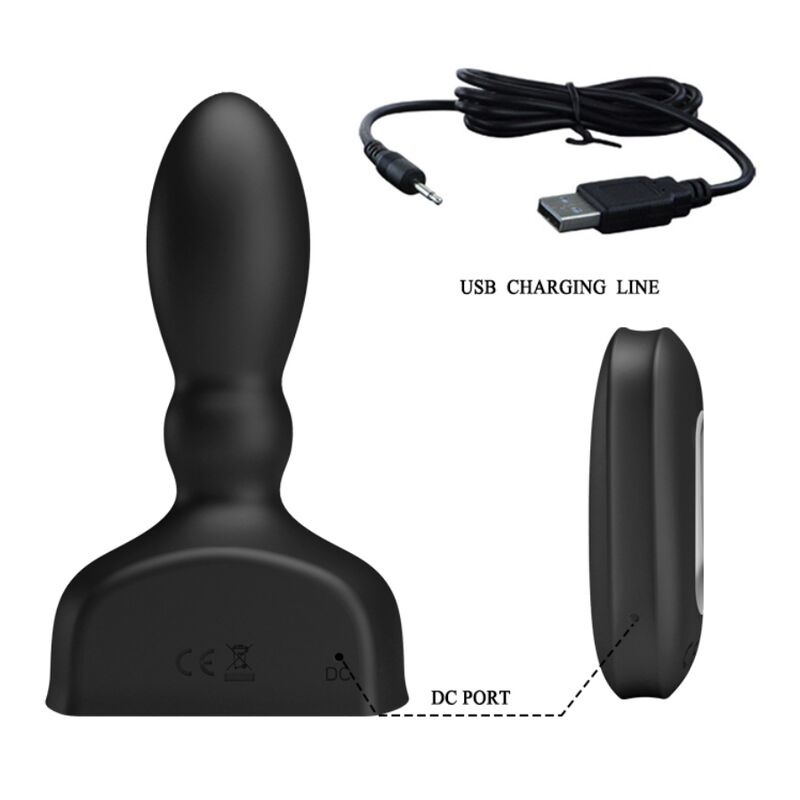MR PLAY - PLUG ANAL INFLÁVEL PRETO CONTROLO REMOTO