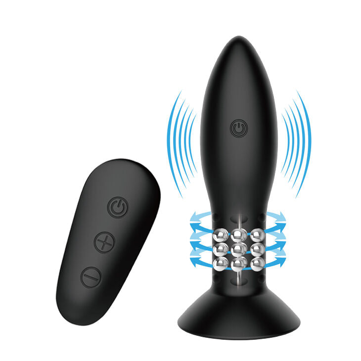 MR PLAY - PLUG COM BOLAS ROTATIVAS PRETO CONTROLE REMOTO