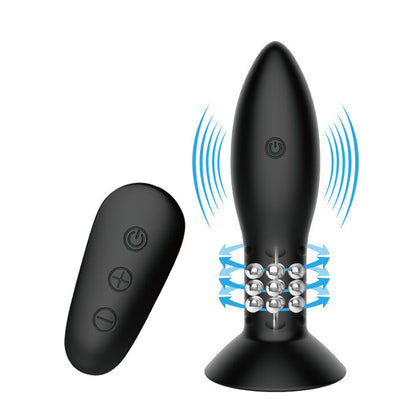 MR PLAY - PLUG COM BOLAS ROTATIVAS PRETO CONTROLE REMOTO