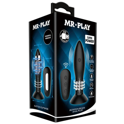 MR PLAY - PLUG WITH ROTATING BALLS BLACK REMOTE CONTROL