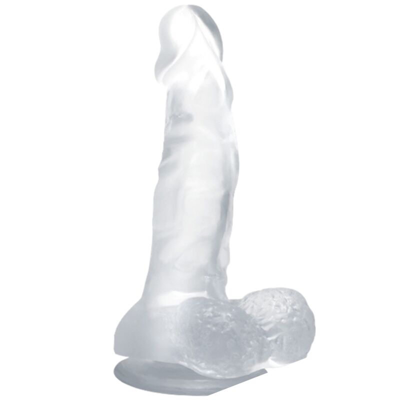 BAILE - DILDO REALÍSTICO CON VENTOSA Y TESTÍCULOS 16.7 CM TRANSPARENTE