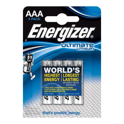 ENERGIZER - ULTIMATE ЛІТІЄВА ЛІТІЄВА БАТАРЕЯ AAA L92 LR03 1,5 В БЛІСТЕР*4