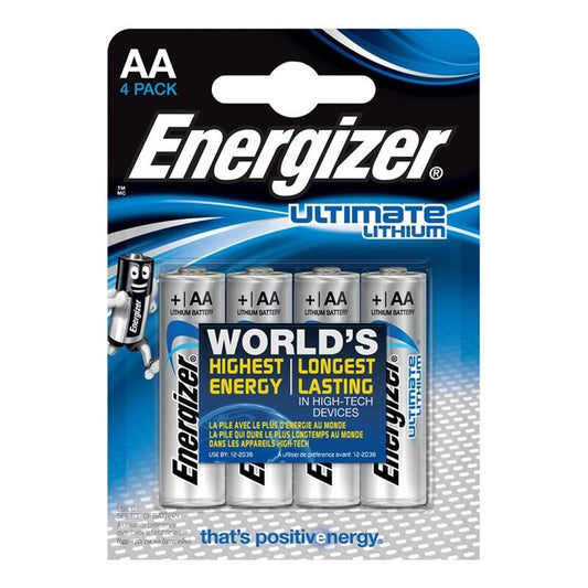 ENERGIZER - ULTIMAT LITHIUM LITHIUM BATTERI AA L91 LR6 1,5V BLISTER*4