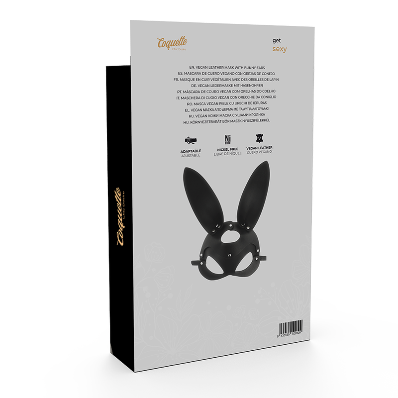 COQUETTE CHIC DESIRE - MÁSCARA CUERO VEGANO CON OREJAS DE CONEJO