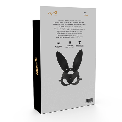 COQUETTE CHIC DESIRE - MÁSCARA CUERO VEGANO CON OREJAS DE CONEJO