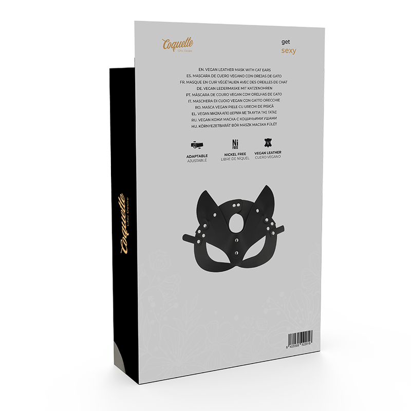 COQUETTE CHIC DESIRE - MÁSCARA CUERO VEGANO CON OREJAS DE GATO