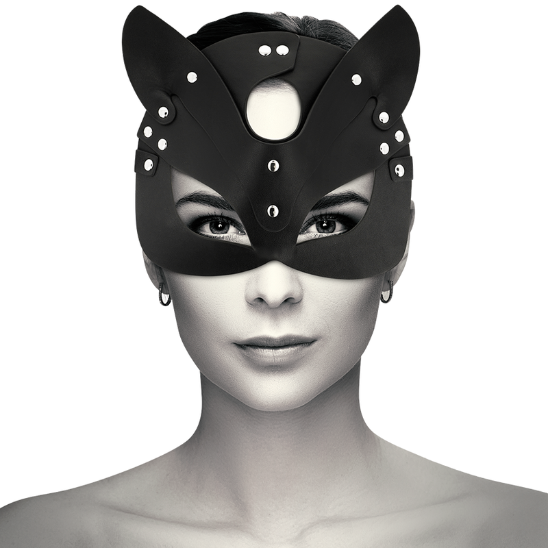 COQUETTE CHIC DESIRE - MÁSCARA CUERO VEGANO CON OREJAS DE GATO