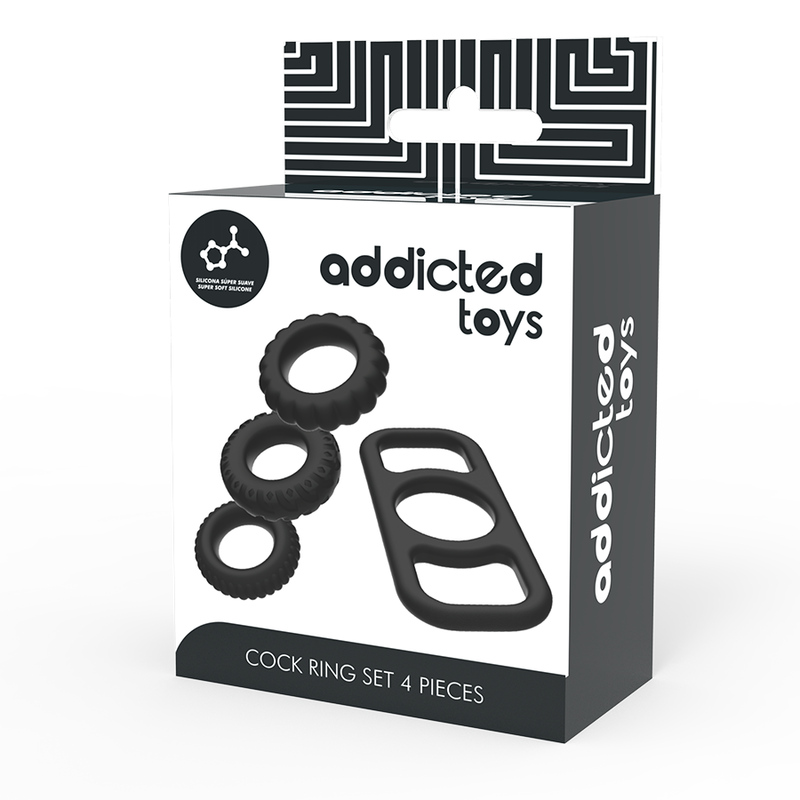 ADDICTED TOYS - НАБІР З 4 СИЛІКОНОВИХ КІЛЕЦЬ ДЛЯ ПЕНІСА