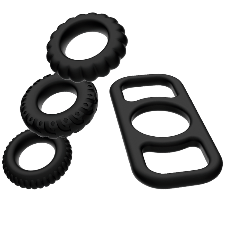 Addicted Toys - Estableix 4 anells de silicona per al penis