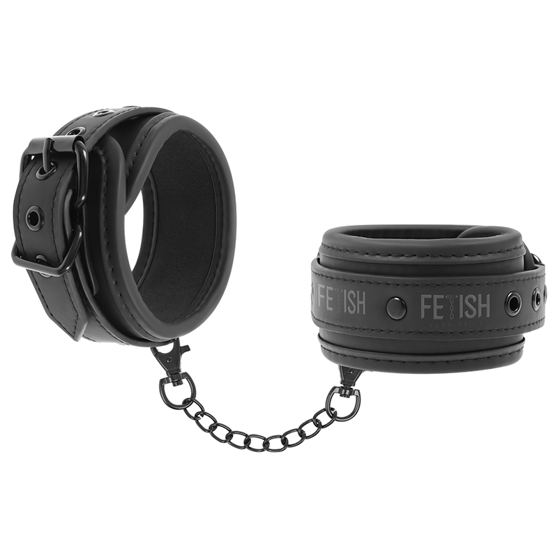 FETISH SUBMISSIVE - VEGAN LEATHER CUFFS WITH NEOPRENE LINING