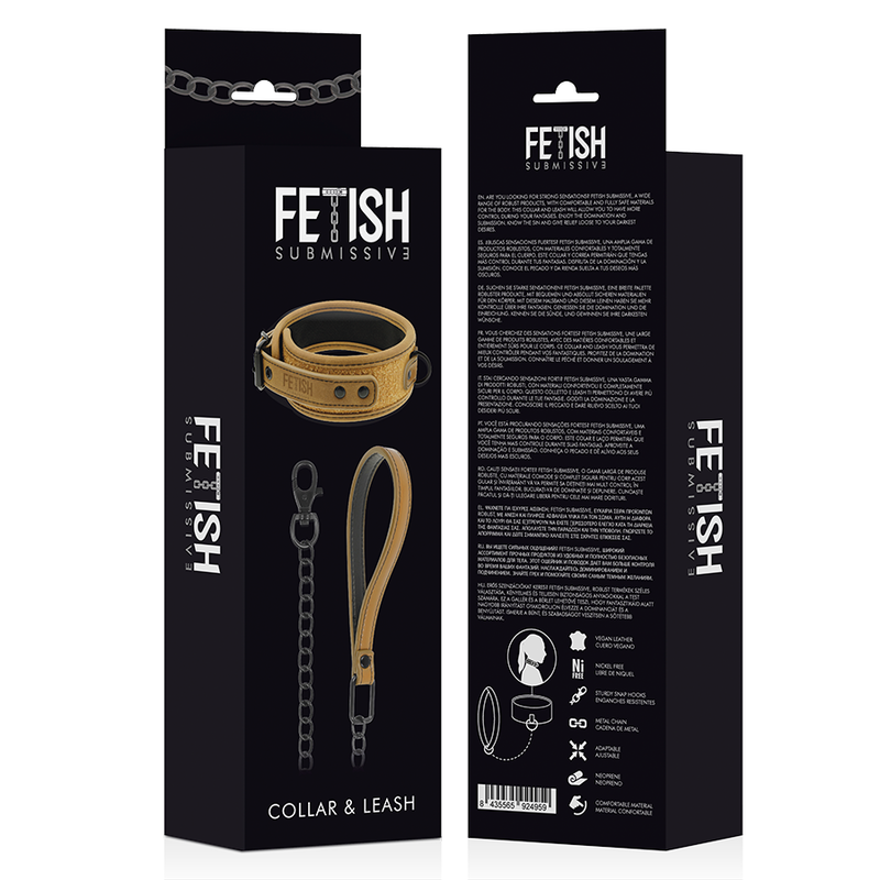 FETISH SUBMISSIVE ORIGIN - NEOPRENE LINED CHAIN COLLAR